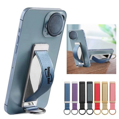 Universal Ring Holder Metal Leather Phone Wrist Strap Stand