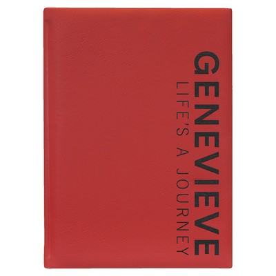 Red Large Leatherette Journal with Lined Notepad - Laser Engraves to Black