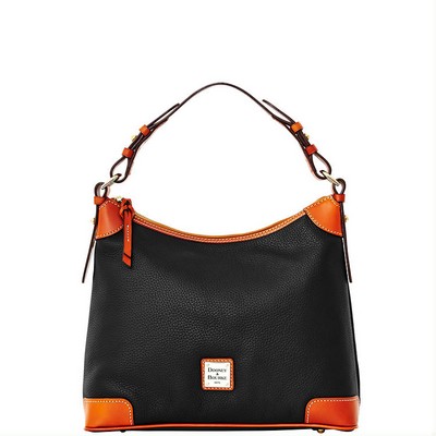 Dooney & Bourke Black/Tan Pebble Grain Hobo Bag