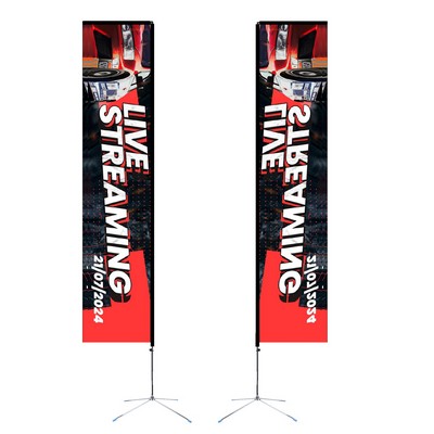 15' Rectangle Flag Kit- 2 Sided With Premier X-Base