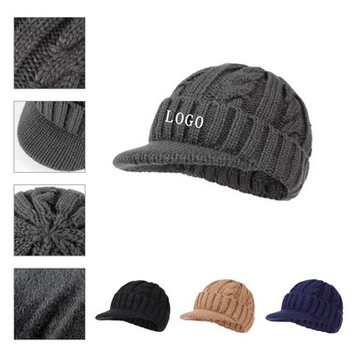 Oversize Wool Knitted Baseball Cap