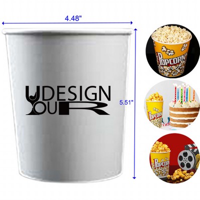 1L Disposable Paper Popcorn Buckets Cups Containers