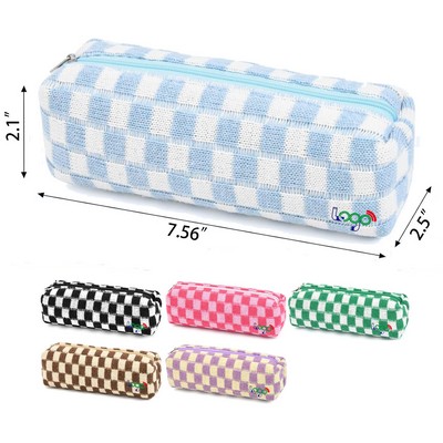 Checkered Makeup Bag