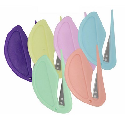Sleek Curved Plastic Safety Letter Opener
