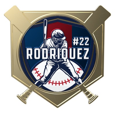 Express Bright Baseball Homeplate Trading Lapel Pin (2")