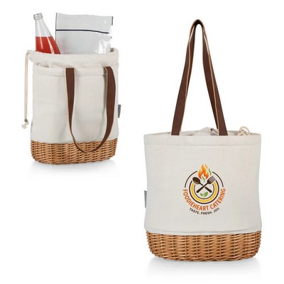 Wicker & Canvas Picnic Basket Tote
