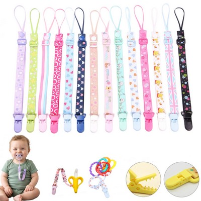 Adjustable Pacifier Holder Clip with Hook Loop