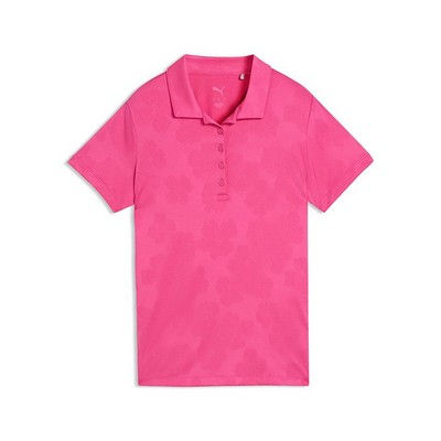 Puma Ladies Floral Lace Jacquard Short Sleeve Polo