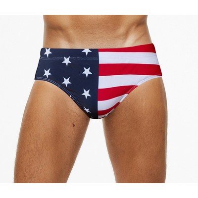 Men's Swim Briefs Sexy Bikini Solid Swimwear Swimsuit with Drawstring