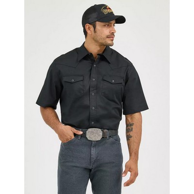 Wrangler® Men's Short Sleeve Solid Western Snap Sport Shirt