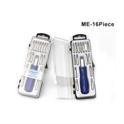 16-In-1 Multi-Function Carbon Steel Screwdriver Set, Square Box Household Repair Tool Kit