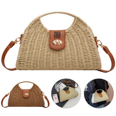 Natural Fiber Shoulder Purse