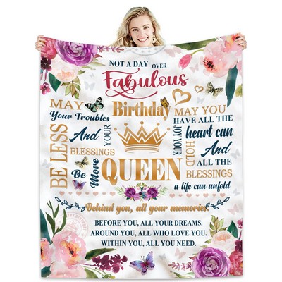 Ultra-Soft Flannel Fleece Throw Blanket Lightweight All-Season Nap Blanket for Office & Sofa