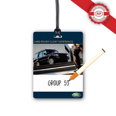 Full Color Write On Tag w/ Flexible Plastic Loop Strap (Rectangle 3"x4")