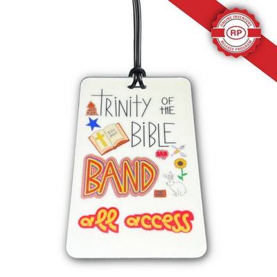 Full Color Write On Tag w/ Flexible Plastic Loop Strap (Rectangle 3"x5")