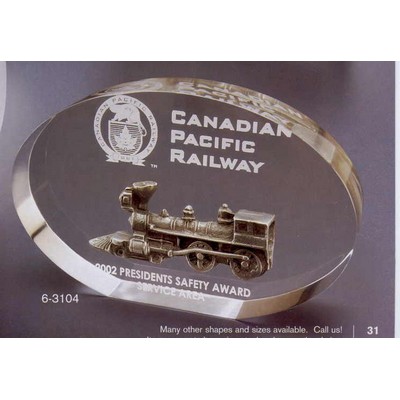 Acrylic Oval Embedment Award w/ Flat Bottom