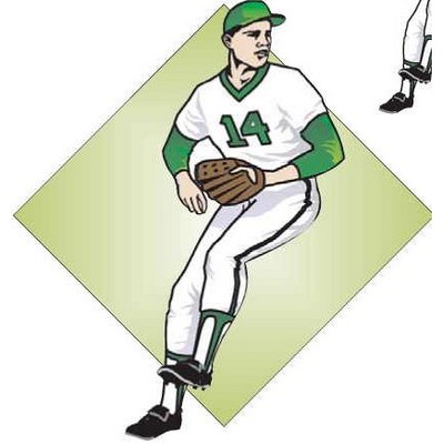 Baseball Player Acrylic Coaster w/Felt Back