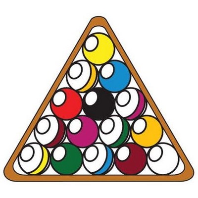 Pool Ball Rack Promotional Magnet w/ Strip Magnet (12 Square Inch)