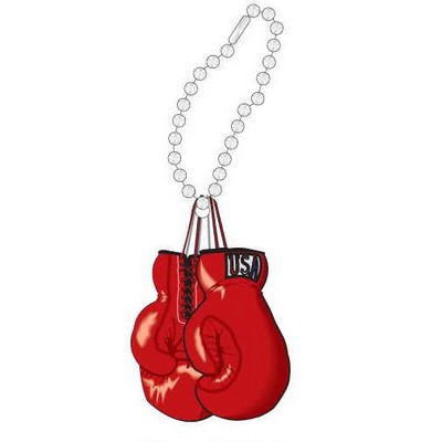 Boxing Glove Promotional Key Chain w/ Black Back (4 Square Inch)