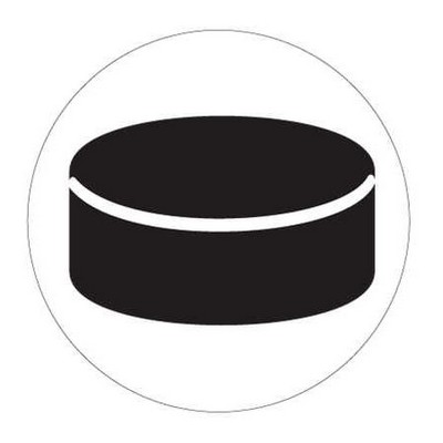 Hockey Puck Round Badge w/ Bar Pin (2 1/2" Diameter)