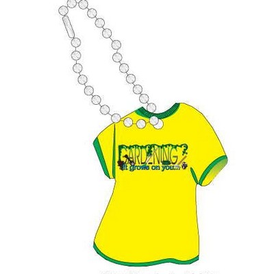 Gardener Slogan Promotional T Shirt Key Chain w/ Black Back (4 Square Inch)
