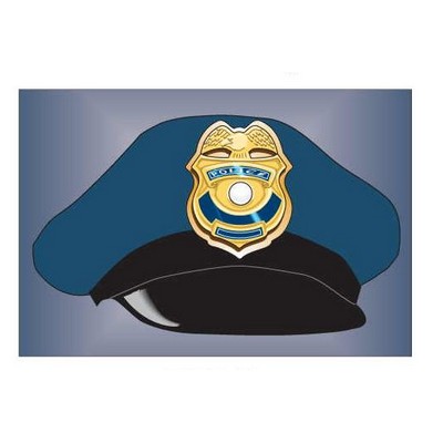 Police Cap Rectangle Badge w/ Bar Pin (2"x3")