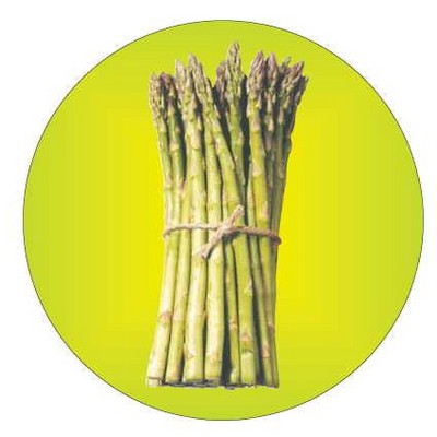 Asparagus Round Badge w/ Bar Pin (2 1/2" Diameter)