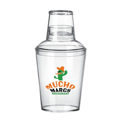 18 Oz. Plastic Cocktail Shaker Set - Imprinted