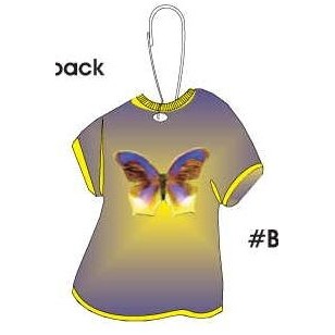 Purple & Yellow Butterfly T-Shirt Zipper Pull