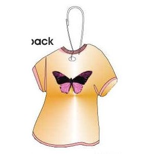 Black & Purple Butterfly T-Shirt Zipper Pull