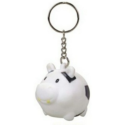 Rubber Soccer Ball Hippo Key Chain