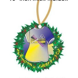 Beautician Combo T-Shirt Wreath Ornament w/ Black Back (4 Square Inch)