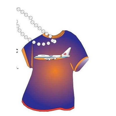 Jet Promotional T Shirt Key Chain w/ Black Back (4 Square Inch)