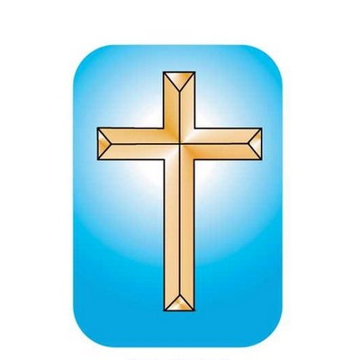 Gold Cross Promotional Magnet w/ Strip Magnet (12 Square Inch)