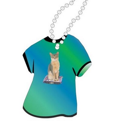 Abyssinian Cat Promotional T Shirt Key Chain w/ Black Back (4 Square Inch)