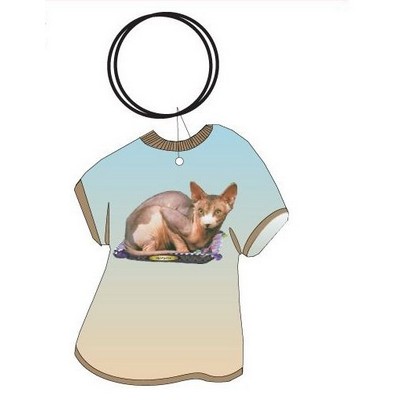 Sphynx Cat T Shirt Keychain w/Mirror Back (4 Square Inch)