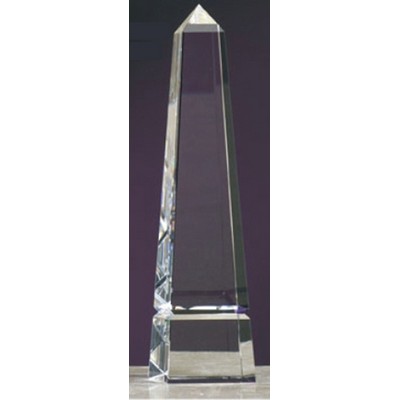 10" Crystal Obelisk Award w/Groove