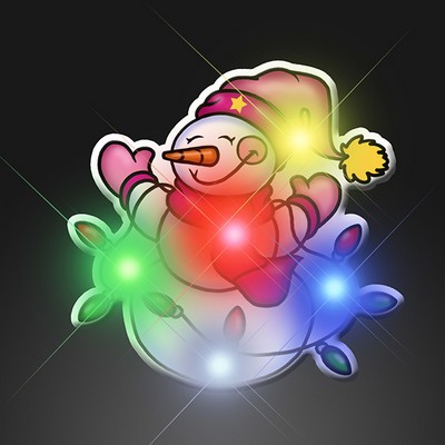 Snowman with Light Strand Flashing Pins - BLANK