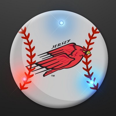 Baseball Flashing Pins With Flashing LEDs - PRINTED