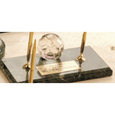 Green Genuine Marble Executive Pen Set w/Soccer Sports Ball