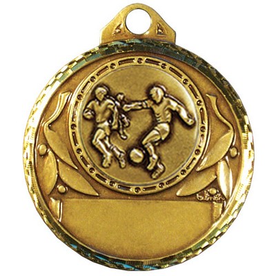 Stock Diamond Struck 2" Medal- Soccer Male