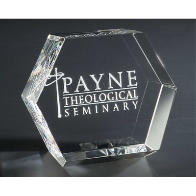 Evora Optic Crystal Paperweight (3¼"x 2¾")
