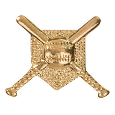 Chenille Insignia Pin - "Crossed Baseball Bats"