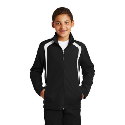 Sport-Tek® Youth Colorblock Raglan Jacket.