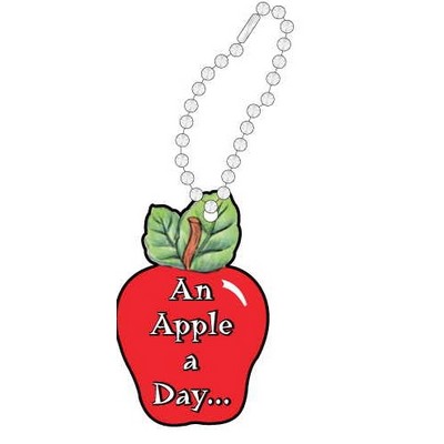 Apple w/ Daily Apple Slogan Key Chain w/ Black Back (10 Square Inch)