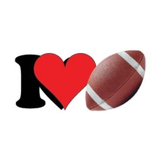 I Love Football Magnet w/ Full Magnetic Back (10 Square Inch)