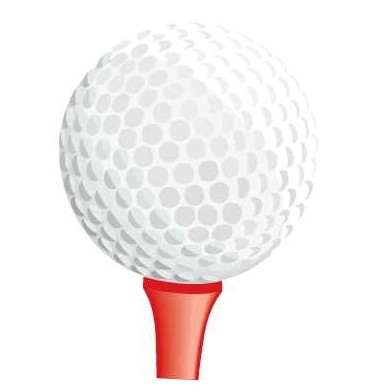 Golf Ball & Tee Magnet w/ Full Magnetic Back (10 Square Inch)