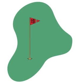 Golf Course Green Magnet w/ Full Magnetic Back (10 Square Inch)