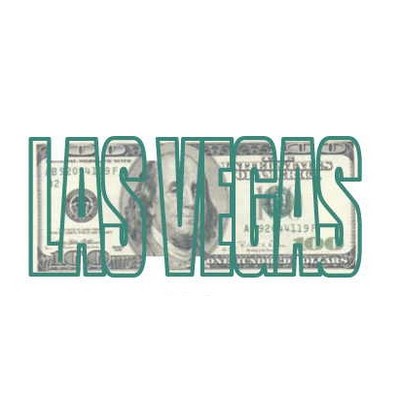 Las Vegas Block Letter $100 Bill Magnet w/ Full Magnetic Back (10 Square Inch)