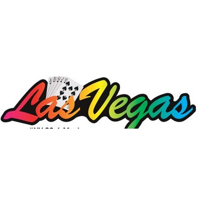 Las Vegas w/ Royal Flush Maxi Magnet (3 Square Inch)